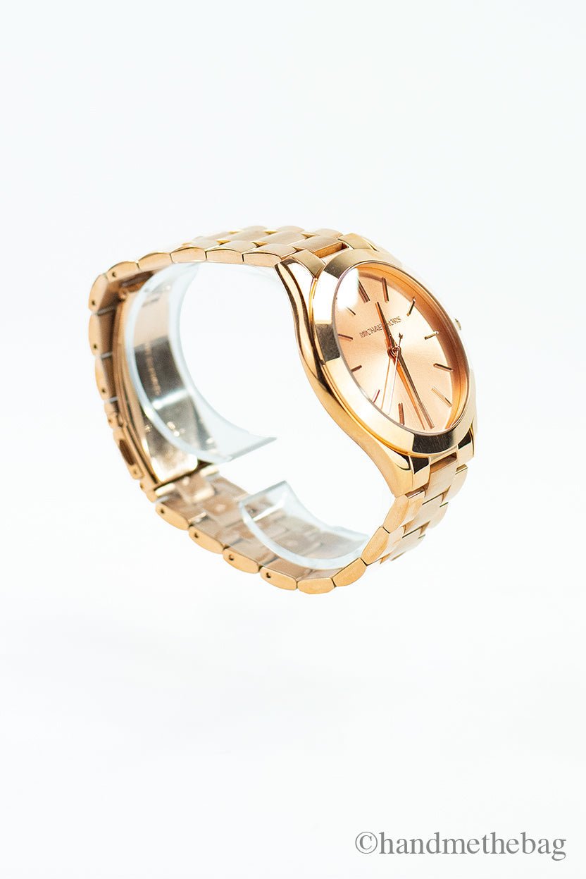 Michael Kors (MK3197) Slim Runway Mono Rose Gold-Toned Stainless Steel Watch
